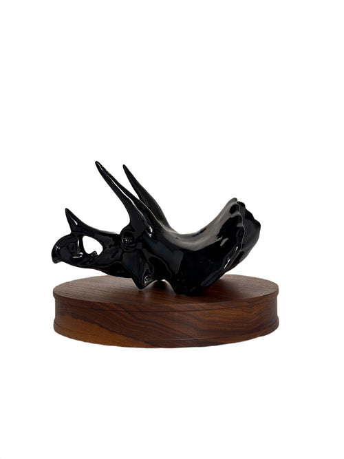 Myersberg Studios Ceramic Black Triceratops Skull - aptiques by Authentic PreOwned