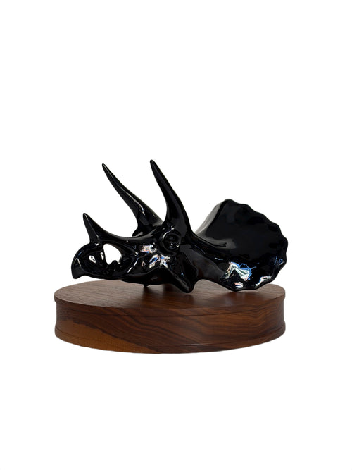 Myersberg Studios Ceramic Black Triceratops Skull - aptiques by Authentic PreOwned