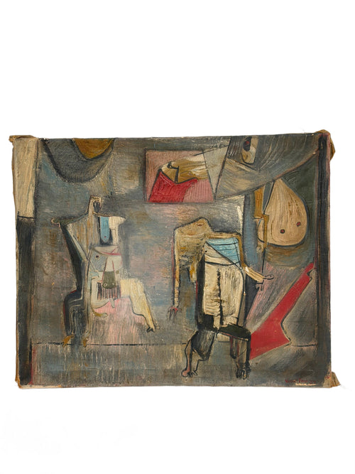 1950s Yonia Fain Painting - aptiques by Authentic PreOwned