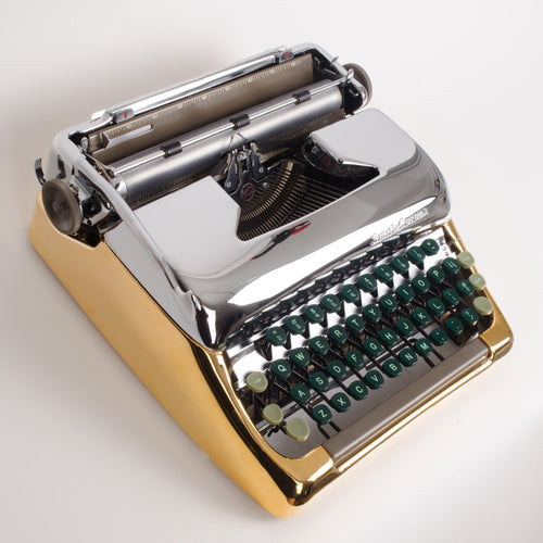 Gold and Chrome Smith Corona Typewriter - aptiques by Authentic PreOwned