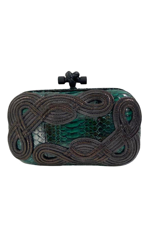 Bottega Veneta Knot Phyton Clutch - aptiques by Authentic PreOwned