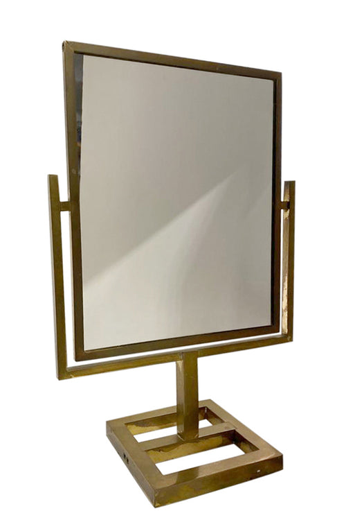 Mid Century Brass Over the Counter Mirror - aptiques by Authentic PreOwned